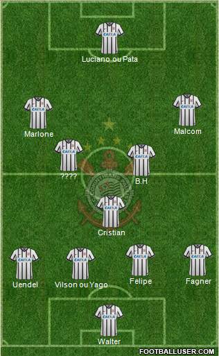 SC Corinthians Paulista 4-1-4-1 football formation