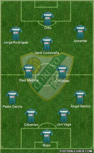 Coruxo F.C. 4-2-3-1 football formation