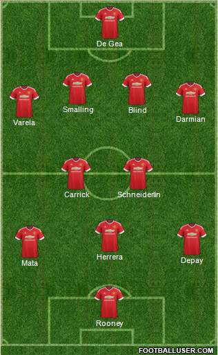 Manchester United 4-2-2-2 football formation