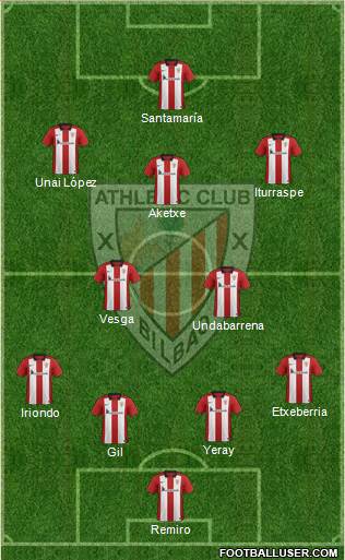 Athletic Club 4-1-3-2 football formation