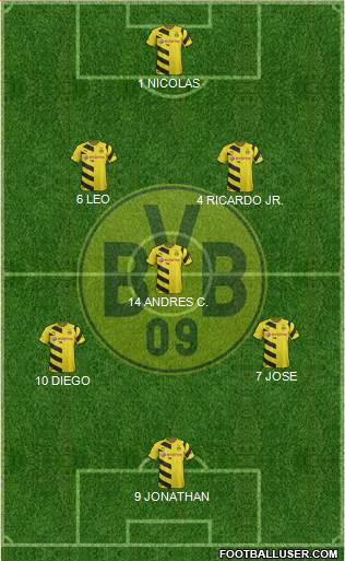 Borussia Dortmund 4-2-1-3 football formation