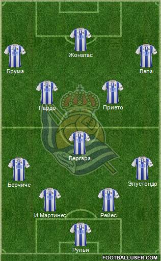Real Sociedad S.A.D. 4-3-2-1 football formation