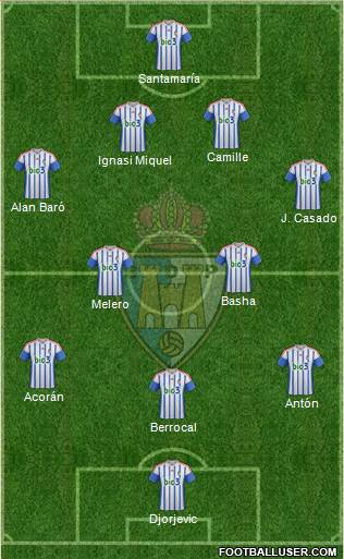 S.D. Ponferradina 4-2-3-1 football formation