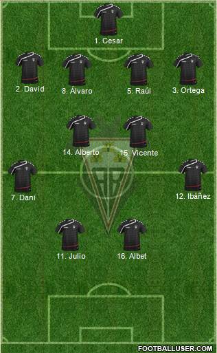 Albacete B., S.A.D. 4-2-2-2 football formation