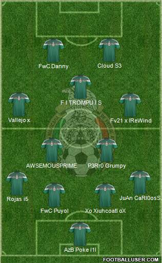 Mexico 4-2-3-1 football formation