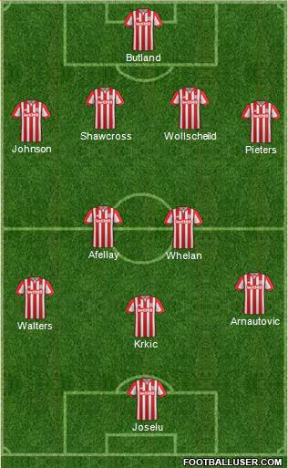 Stoke City 4-2-1-3 football formation