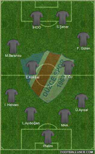 Düzcespor 3-5-1-1 football formation