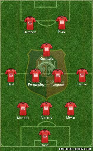 Stade Rennais Football Club 3-5-2 football formation