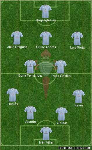 R.C. Celta S.A.D. B 4-2-3-1 football formation