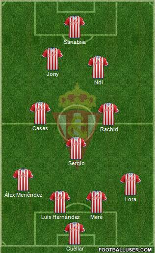 Real Sporting S.A.D. 4-3-2-1 football formation
