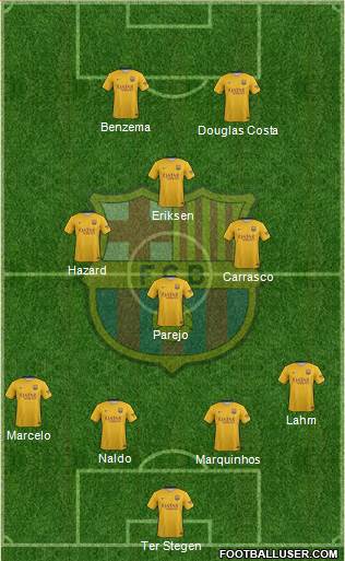 F.C. Barcelona 4-2-2-2 football formation