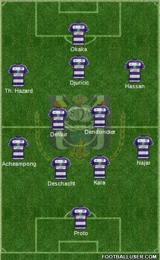 RSC Anderlecht 4-2-3-1 football formation