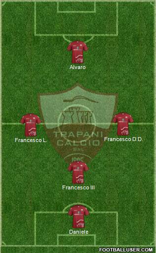 Trapani 3-4-3 football formation
