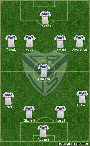 Vélez Sarsfield 4-1-4-1 football formation