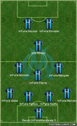 Olympique de Marseille 4-3-1-2 football formation