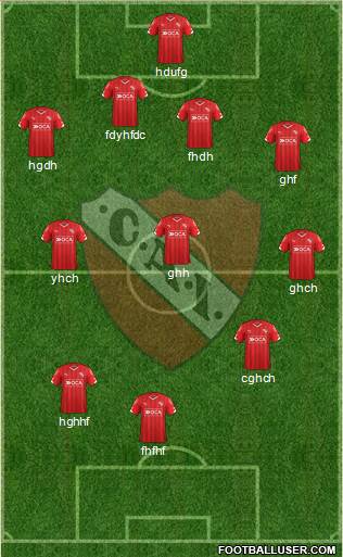Independiente 3-4-3 football formation