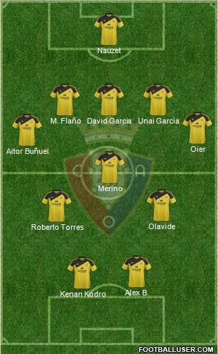 C. At. Osasuna 5-3-2 football formation