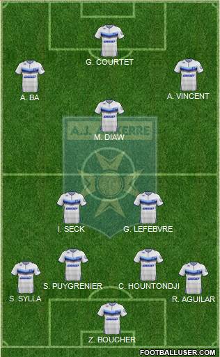 A.J. Auxerre 4-2-3-1 football formation