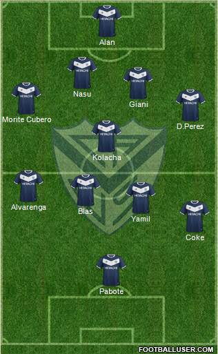 Vélez Sarsfield 4-1-4-1 football formation