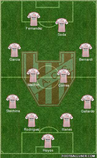 Instituto de Córdoba 4-4-1-1 football formation