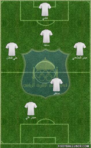 Najaf Sports Club 5-4-1 football formation
