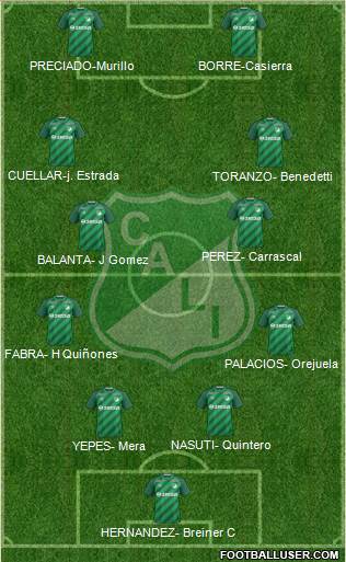 AC Deportivo Cali 4-4-2 football formation