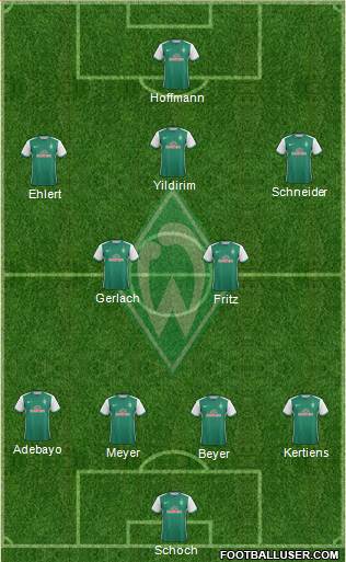 Werder Bremen 4-2-3-1 football formation