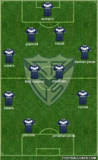 Vélez Sarsfield 4-4-2 football formation
