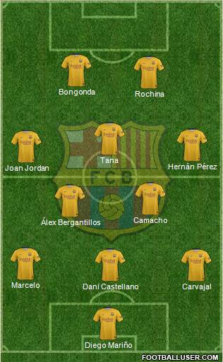 F.C. Barcelona 3-5-2 football formation