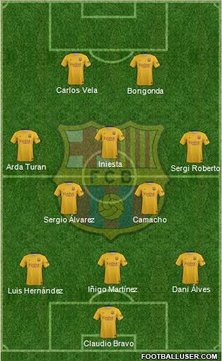 F.C. Barcelona 3-5-2 football formation