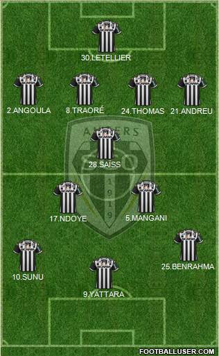 Angers SCO 4-1-4-1 football formation