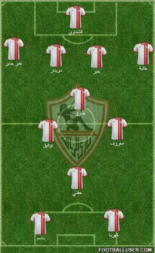 Zamalek Sporting Club 4-3-1-2 football formation