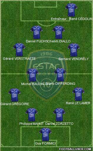 Esperance Sportive Troyes Aube Champagne 4-4-2 football formation
