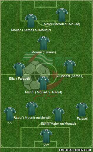 Algeria 4-3-1-2 football formation