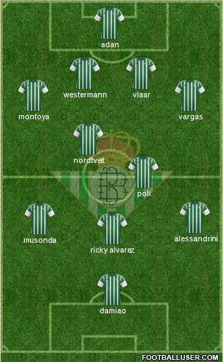 Real Betis B., S.A.D. 4-2-3-1 football formation