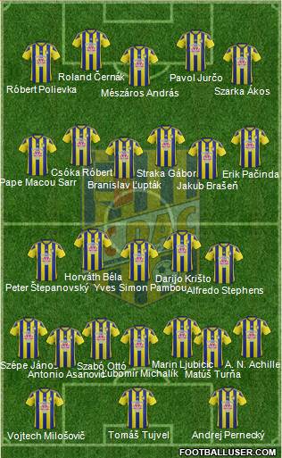 FK DAC 1904 Dunajska Streda 4-4-1-1 football formation