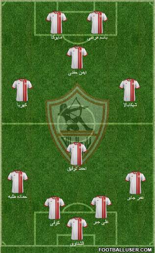 Zamalek Sporting Club 4-1-3-2 football formation