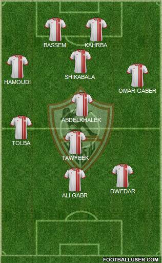 Zamalek Sporting Club 4-3-2-1 football formation