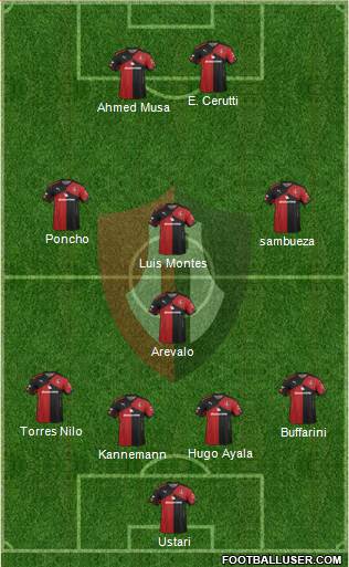 Club Deportivo Atlas 4-1-3-2 football formation