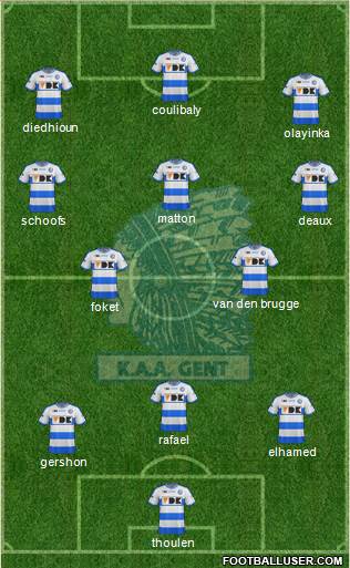 KAA Gent 4-4-2 football formation