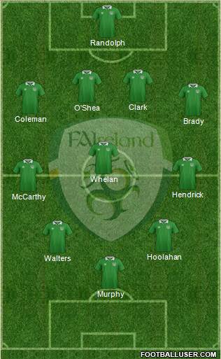 Ireland 4-1-4-1 football formation