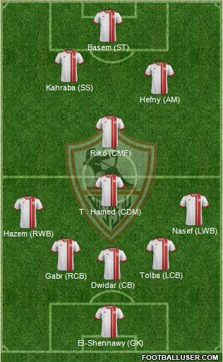 Zamalek Sporting Club 5-3-2 football formation