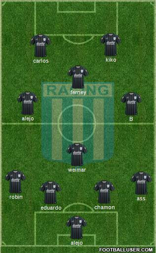 Racing Club 4-1-3-2 football formation