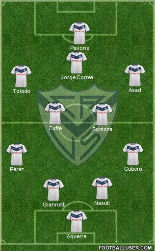 Vélez Sarsfield 4-4-1-1 football formation