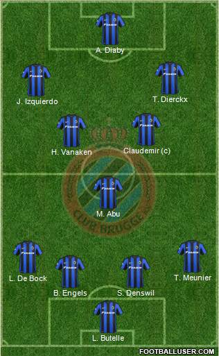 Club Brugge KV 4-1-2-3 football formation