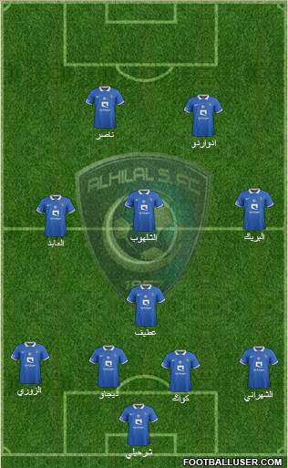 Al-Hilal (KSA) 4-3-1-2 football formation