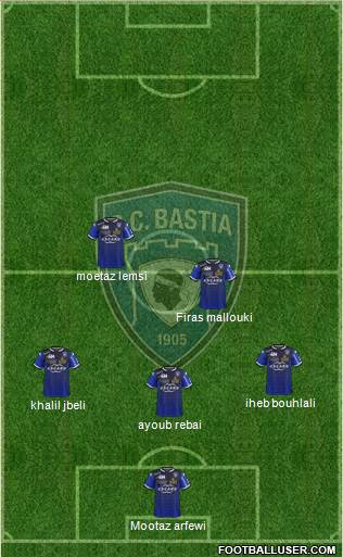 Sporting Club Bastia 3-5-2 football formation