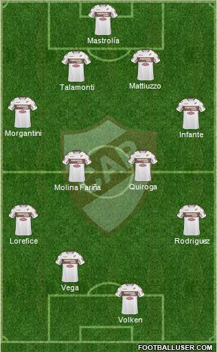 Platense 4-4-2 football formation