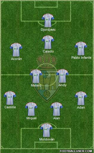 S.D. Ponferradina 4-2-3-1 football formation