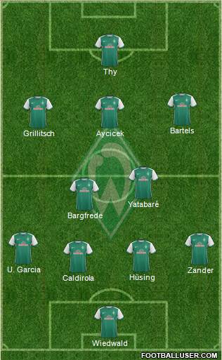 Werder Bremen 4-2-3-1 football formation